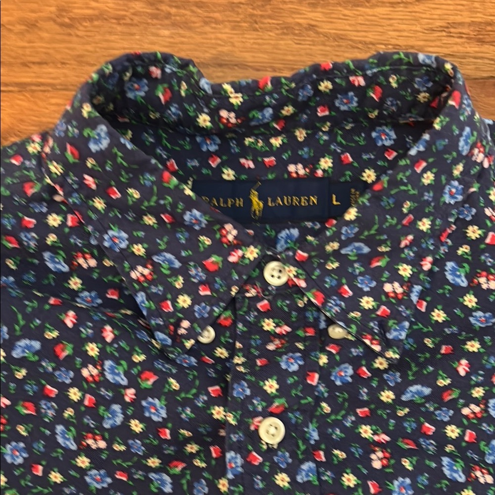 Ralph Lauren Men's Blue Floral Shirt